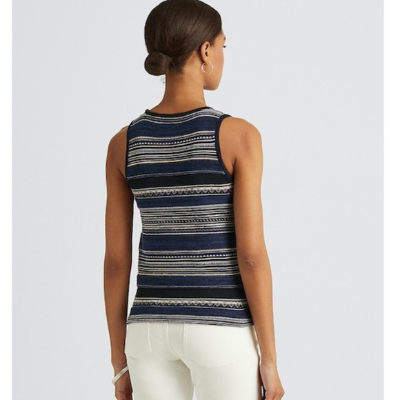 Lauren Ralph Lauren Striped Sleeveless Linen Blend Sweater Size XL - Picture 3 of 14
